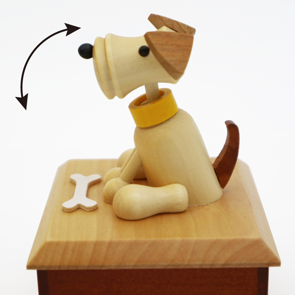 18弁】メロディドッグ オルゴール かわいい からくり 人気曲 ｜株式