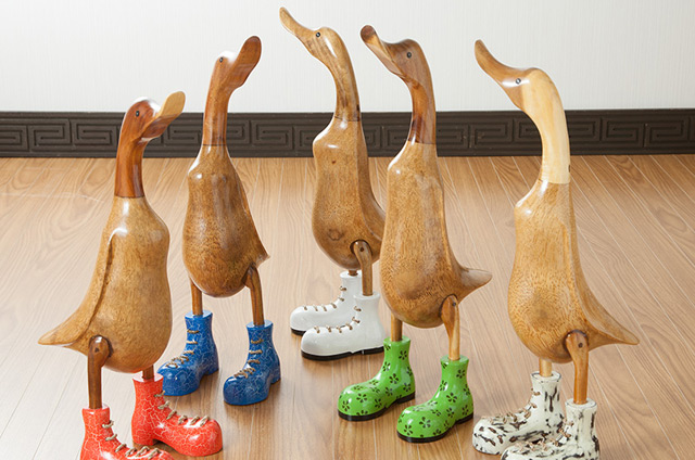 ベベパパ あひるの木製オブジェ [5色展開]【duck-l】 /アジアン雑貨