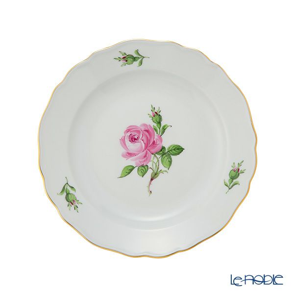 新品・未使用、一級品マイセン三つ花（ピンクローズ）20.0Φcmデザート皿