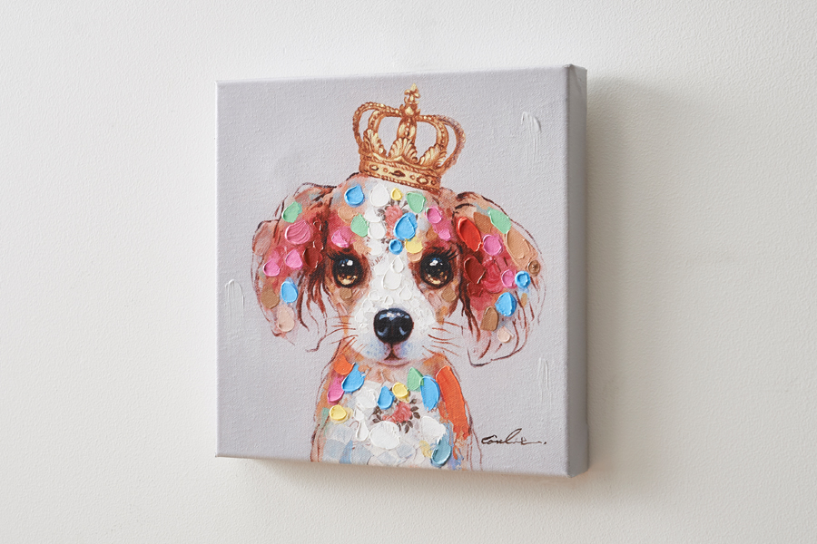 ドッグウィズクラウンB 30×30cm - アート・インテリア絵画の通販