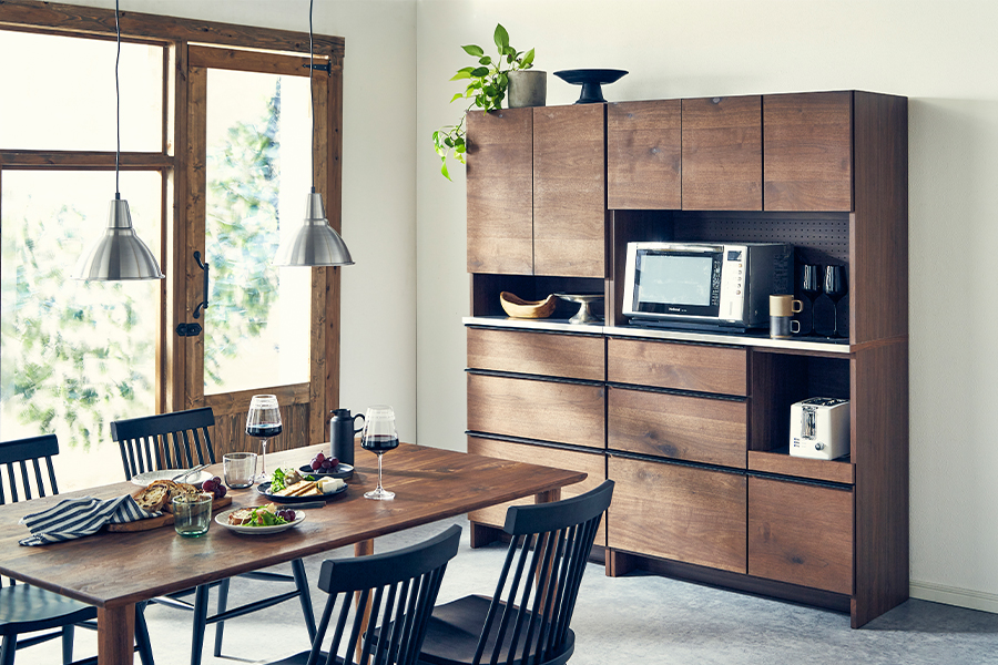 廃番】素材感を活かした本格派ダイニングボード - 食器棚・キッチン