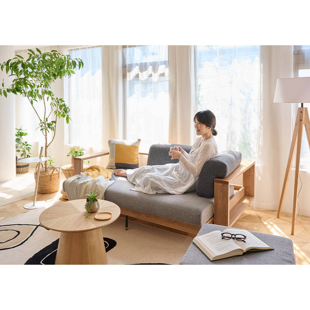 SYU（シュウ） ソファベッド（ナチュラル）190cm - ローソファ・フロア