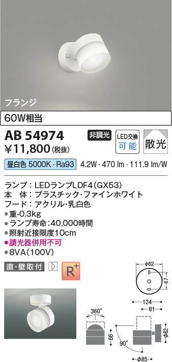 Koizumi コイズミ照明 LEDブラケット AB54974 | 商品紹介 | 照明器具の
