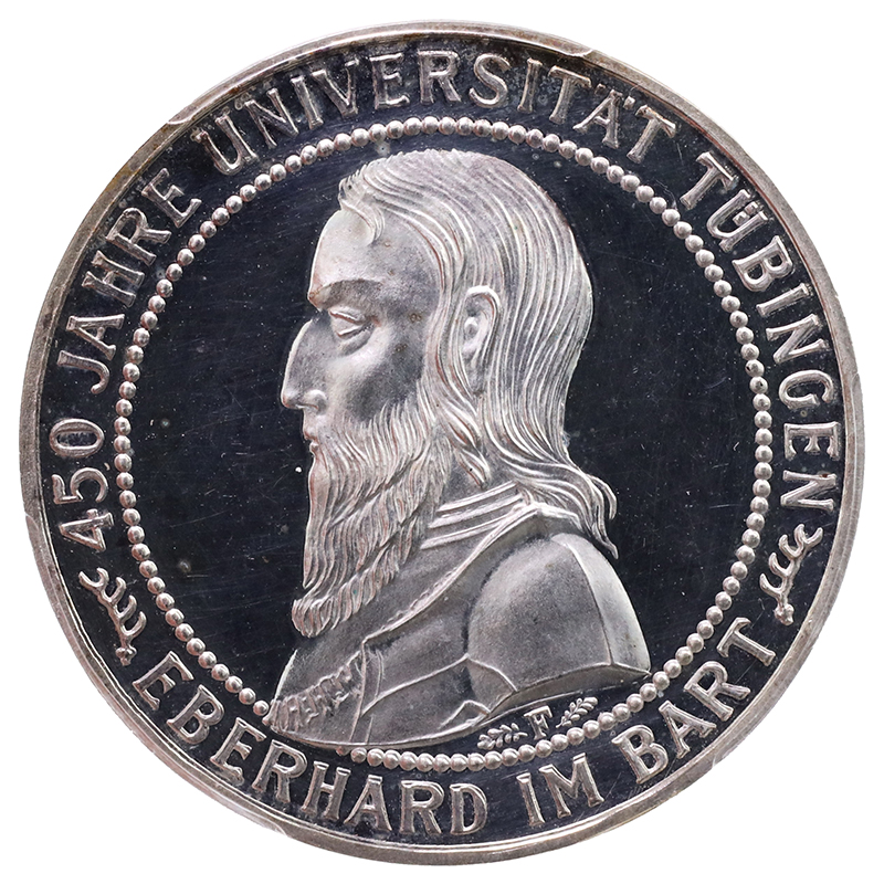 ドイツ 1927年F 5ライヒマルク プルーフ銀貨 テュービンゲン大学450