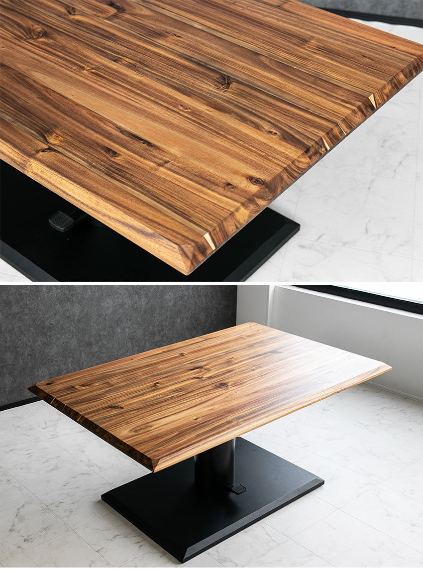 lushroom 昇降式テーブル 120×80cm アカシア 無垢材 ダイニング ミドル