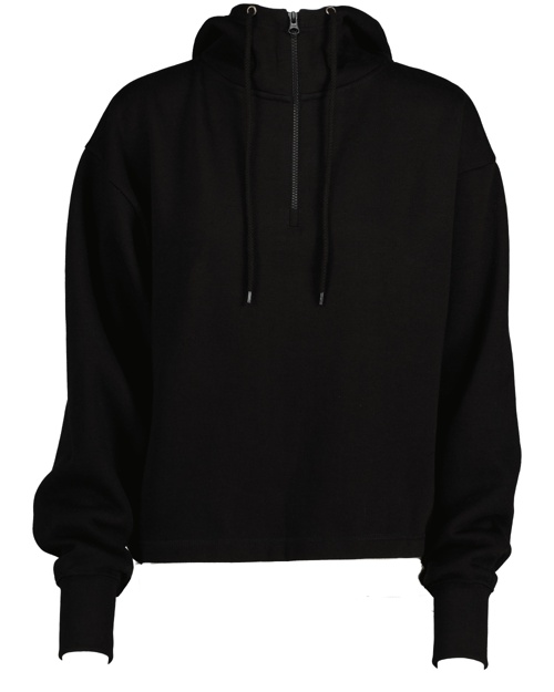 Enza 31879 - Ladies Boxy Quarter Zip Hood $26.58 - Sweatshirts