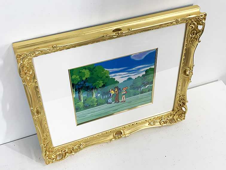 セル画額「ポケットモンスター サトシ、ピカチュウ、タケシ、カスミ