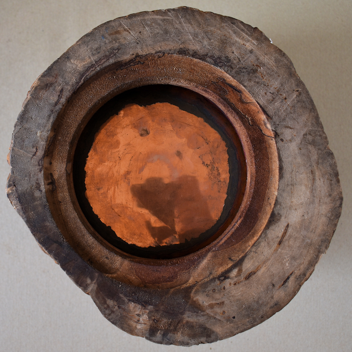 火鉢と炭道具の販売 骨董 斎明堂 / 楓くり抜き火鉢（壱）