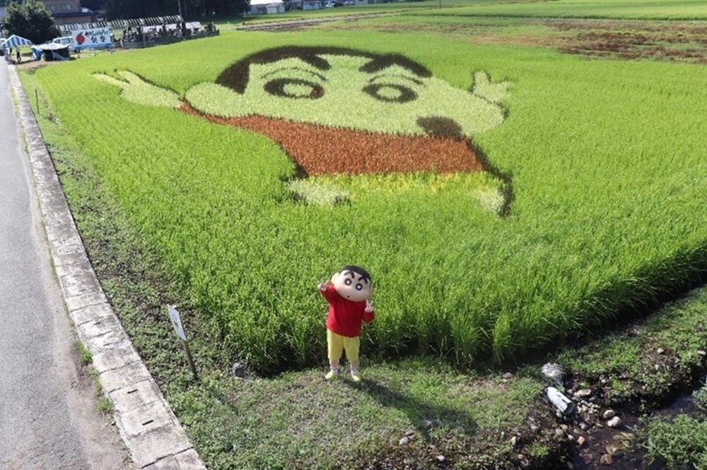 クレヨンしんちゃん」が秋田の田んぼに！