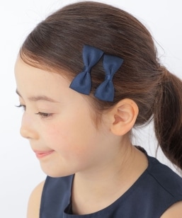 SHIPS KIDS:サテン リボン デザイン ヘアクリップ 2コセット｜ SHIPS