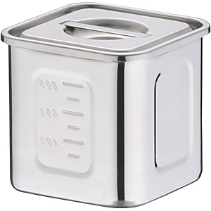 三宝産業 YUKIWA UK 18-8 ステンレス 深型 角キッチンポット 手付 21cm