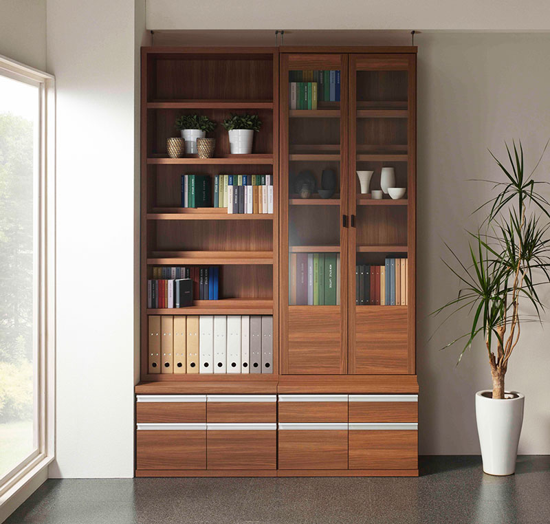 前後2分割する可動棚から生まれる、新しい整理収納術！高さ180cm【書斎