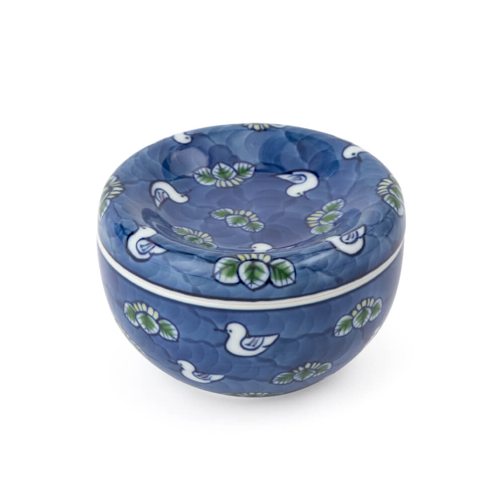 染錦水鳥図 蓋物 ｜ 有田焼の源右衛門窯公式オンラインショップ