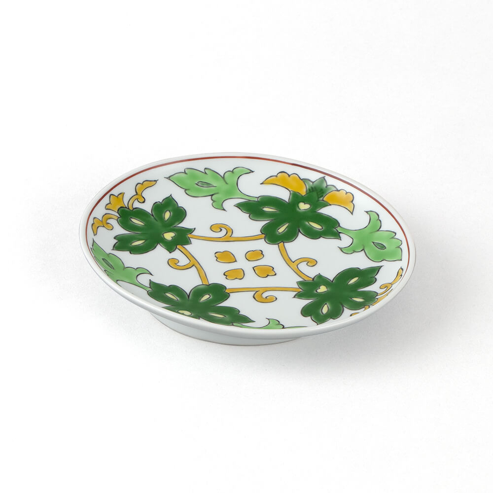 赤絵更紗唐花紋 No.4 皿（楕円・小） ｜ 有田焼の源右衛門窯公式