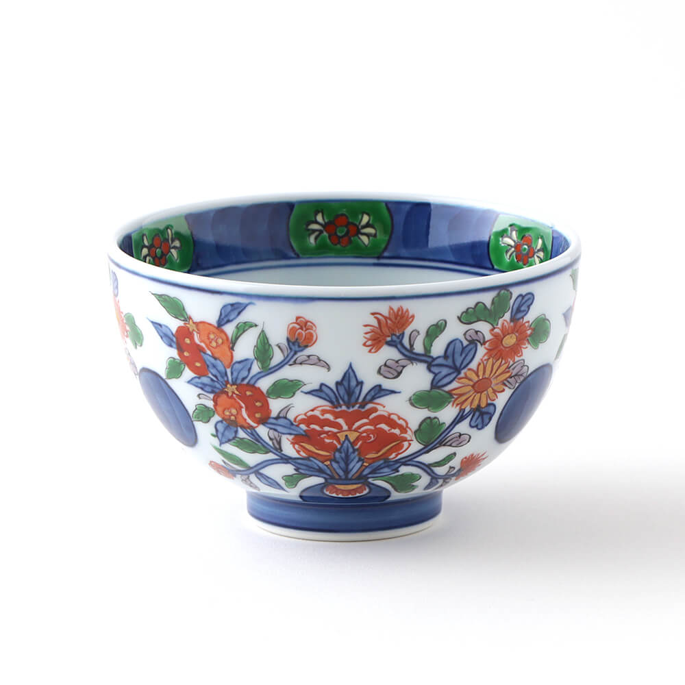 古伊万里風花籠手 飯碗 ｜ 有田焼の源右衛門窯公式オンラインショップ