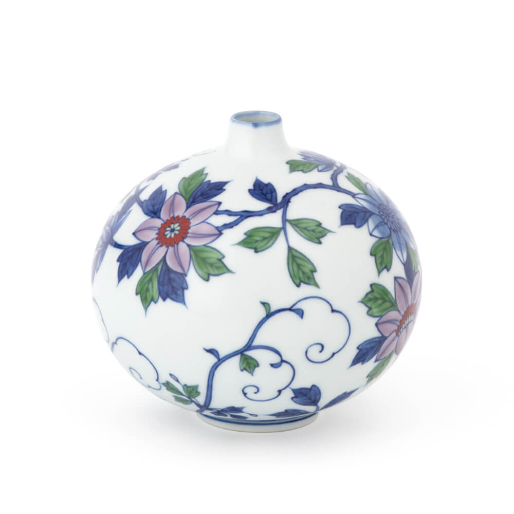 染錦鉄線花 花瓶 ｜ 有田焼の源右衛門窯公式オンラインショップ