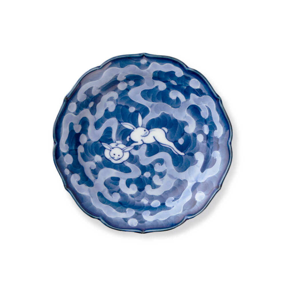 染付波兎 小皿 ｜ 有田焼の源右衛門窯公式オンラインショップ