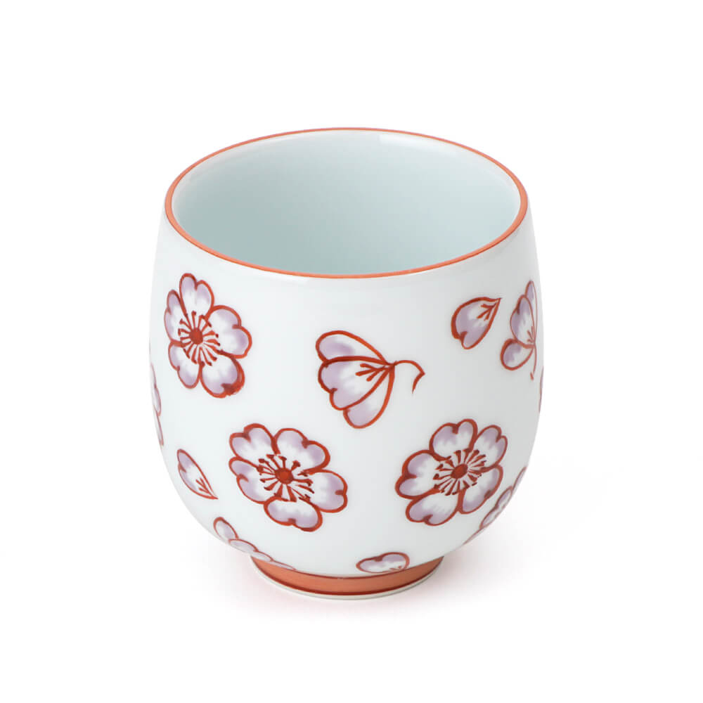 赤絵桜花文 湯呑 ｜ 有田焼の源右衛門窯公式オンラインショップ