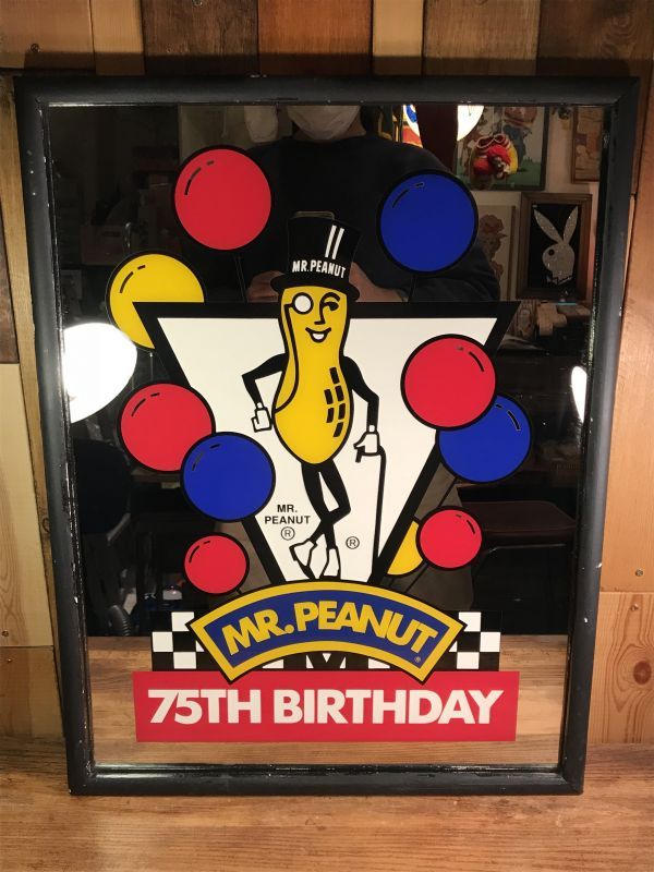 Planters Mr Peanut 75th Birthday Pub Mirror ミスターピーナッツ