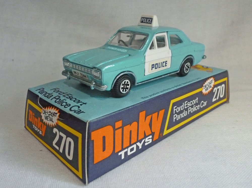 Rockertron Toys. Dinky Toys 270 Ford Escort Panda Police Car