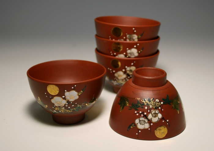 松田華山 備前煎茶器 四代華山識箱