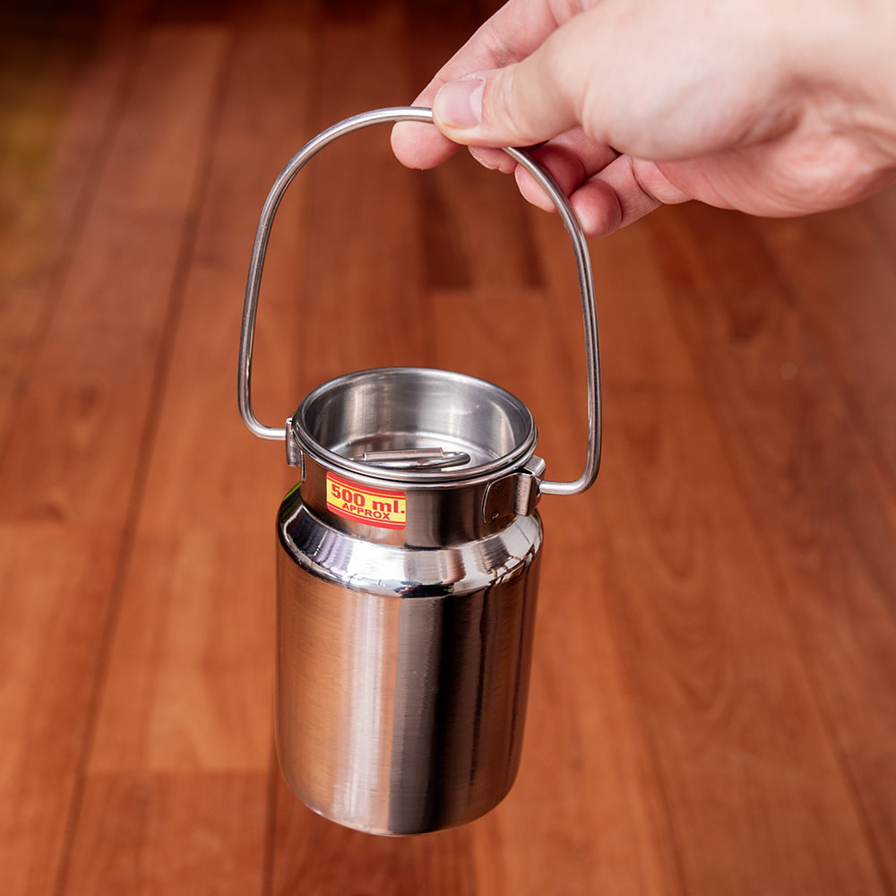 約500ml〕取っ手付き かわいいフォルムのギーポット ミルク缶 ミルク