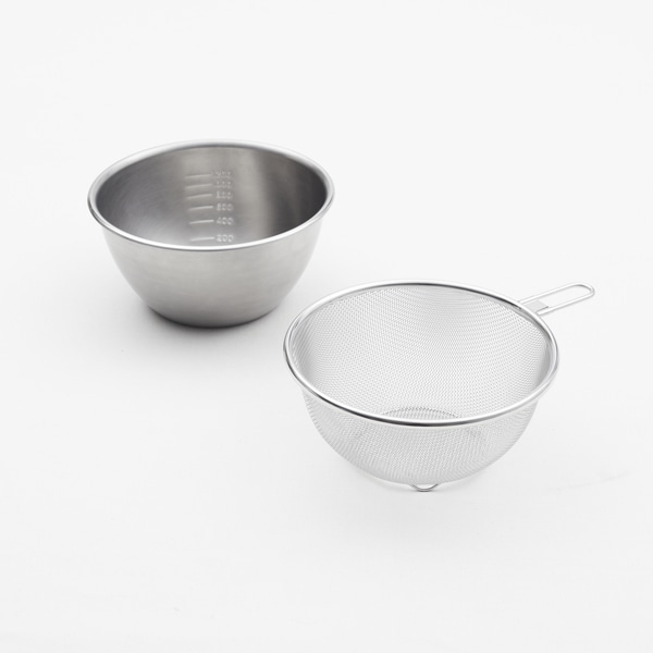 WEB限定セット】ステンレスボウルとステンレスザルセット 18cm｜調理