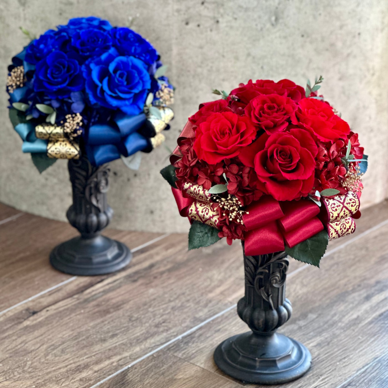 プリザーブドフラワーローズ＆ドライフラワーラベンダー 王冠