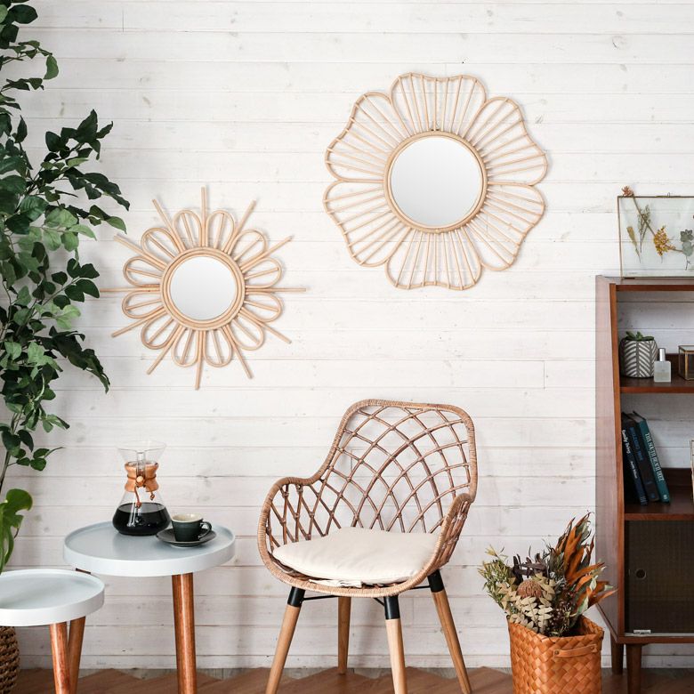 ミラー 鏡 壁掛けミラー 放射状 花形 ウォールミラー | インテリア雑貨