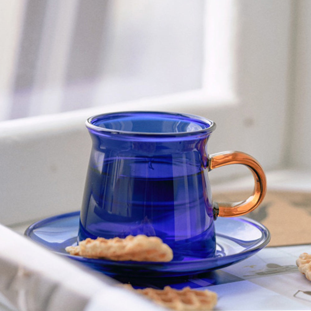 ノルディックバイカラーガラスカップ&ソーサーセット – acacia