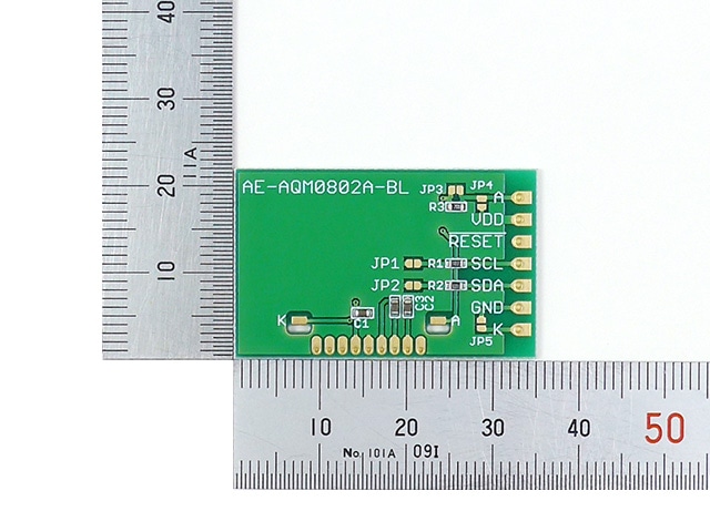 I2C接続小型LCDモジュール(バックライト付)ピッチ変換キット: オプト