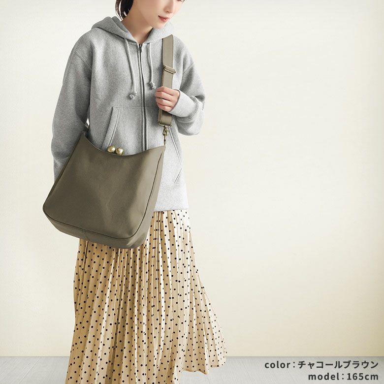 在庫商品】がま口リムーバブルショルダーバッグ【ライトキャンバス