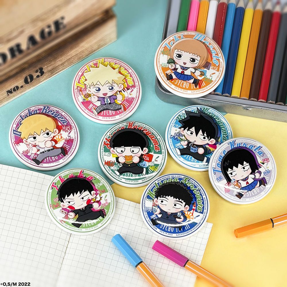 モブサイコ100 III×文房具カフェ すたさっさ。 缶バッジ ランダム販売