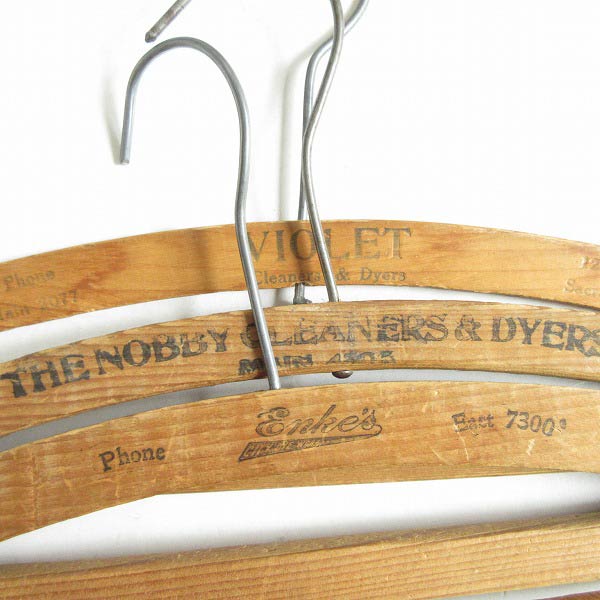 USA製/ビンテージ/企業物/木製ハンガー/5本セット/ウッドハンガー/店舗