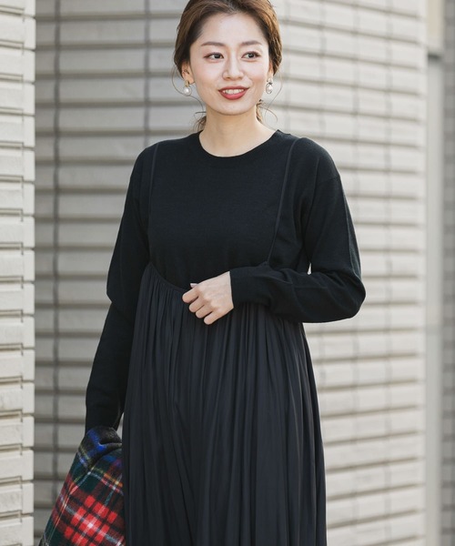 セール】プリーツキャミワンピ×クルーニット（ワンピース）｜URBAN