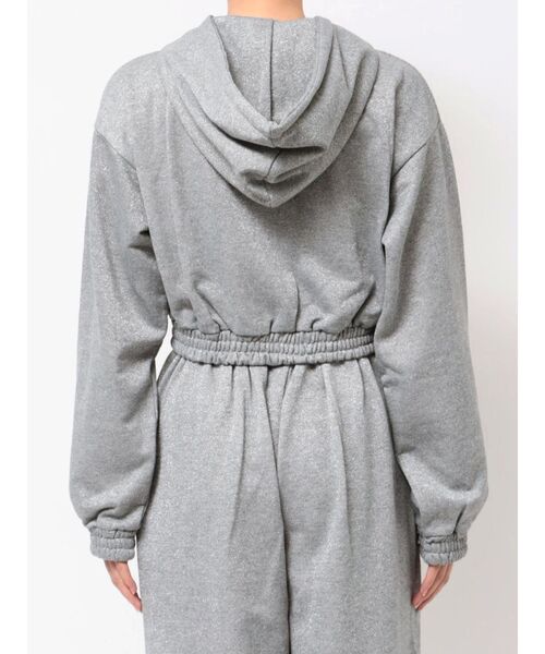 セール】ラメクロップドZIPフーディー【セットアップ対応】ジップ