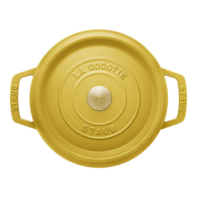 ストウブ 鋳物ホーロー鍋 ピコ・ココット 22 cm, ラウンド, シトロン