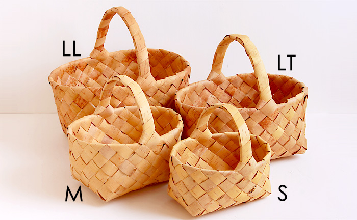 白樺かご/ハンドル付きバスケット・M【わけあり】 COMFOTA 北欧雑貨店