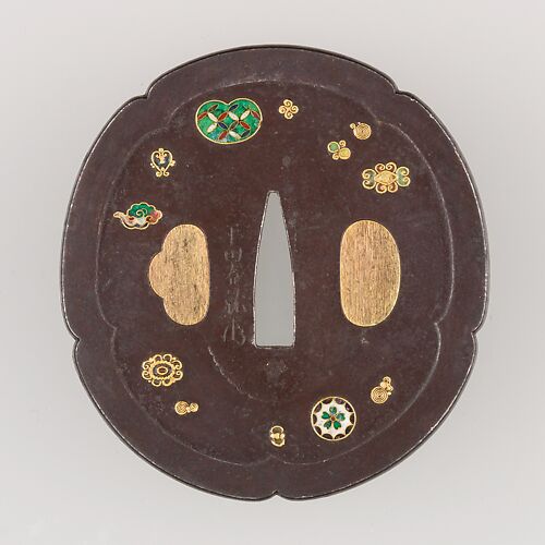 Sword Guard (Tsuba) with Lily Motif (百合図鐔) - Japanese - The