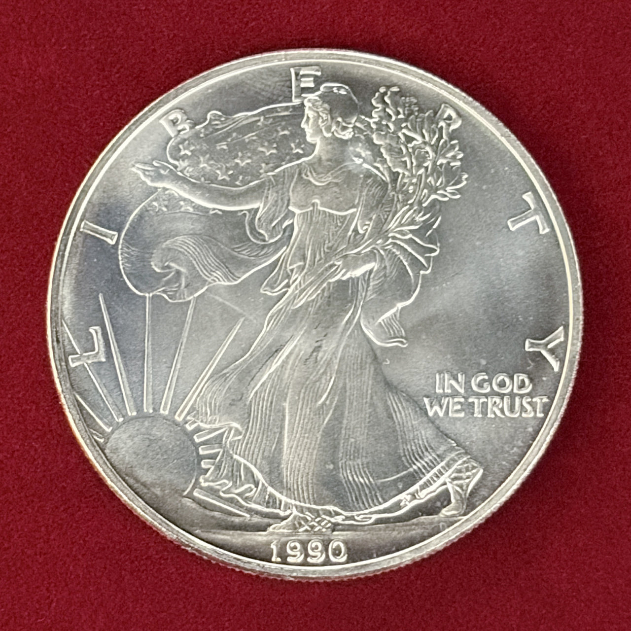 アメリカ】アメリカンイーグルシルバーダラー 1ドル 銀貨 1990［B
