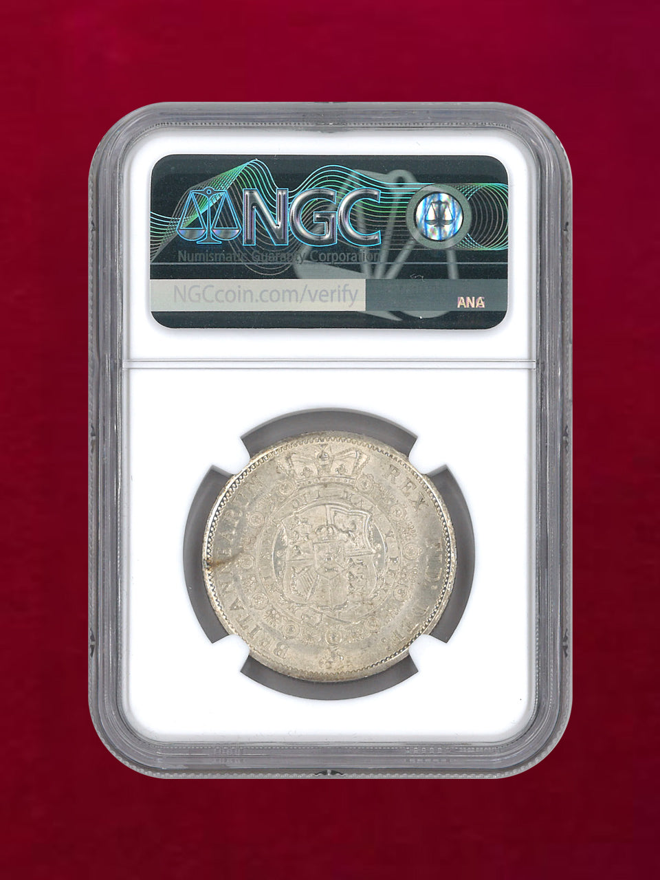 イギリス】1/2クラウン 銀貨 1817 LARGE BUST NGC MS63［B-0000087