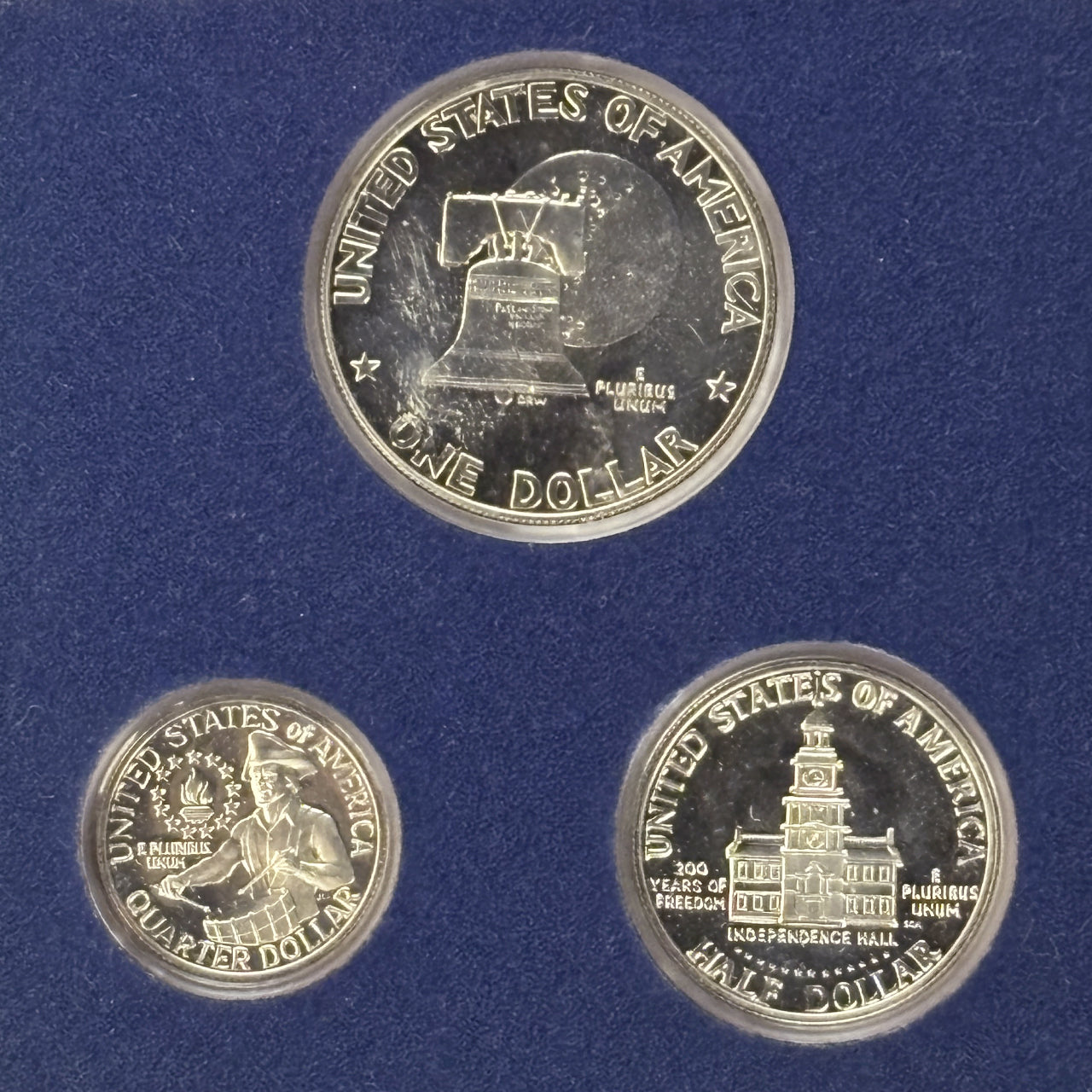 アメリカ】アメリカ独立200周年記念 プルーフセット 3枚組 1976［C