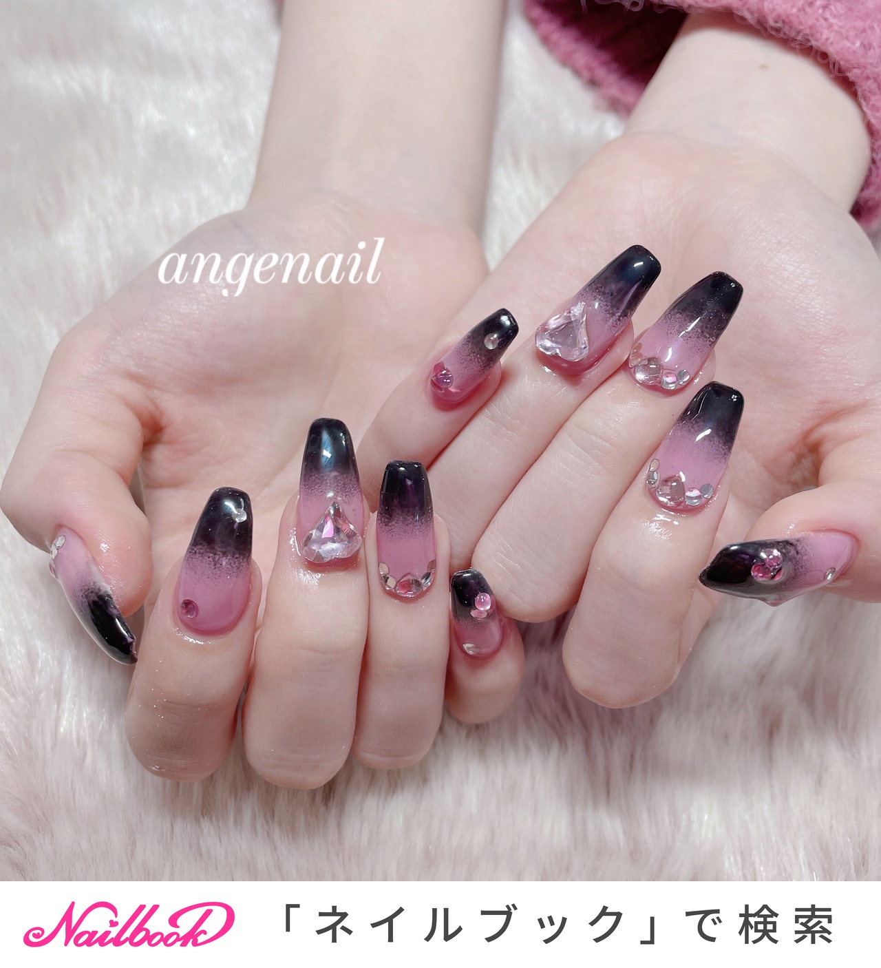 バイカラー/ピンク/量産型ネイルのネイルデザイン｜ネイルブック