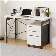 デスク＆ワゴンセット　幅130cm　ホワイト　テーブル　ワゴン　家具　おしゃれ Amazon | ワゴン キャスター付き 2段 ホワイト DWG02W アスカ デスク