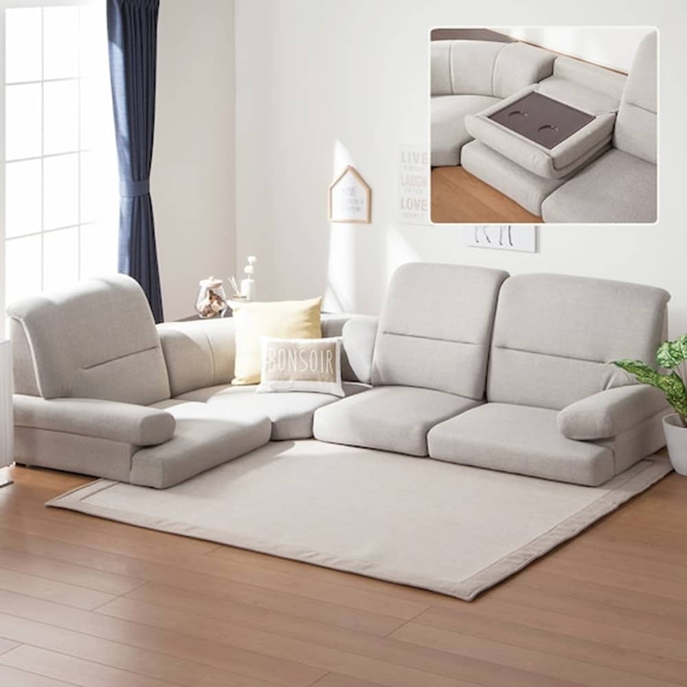 【新品】アイボリーコーナーソファ 152cm（2点セット　コーナーは別で出品） 新品】アイボリーコーナーソファ 152cm（2点セット コーナーは別で出品