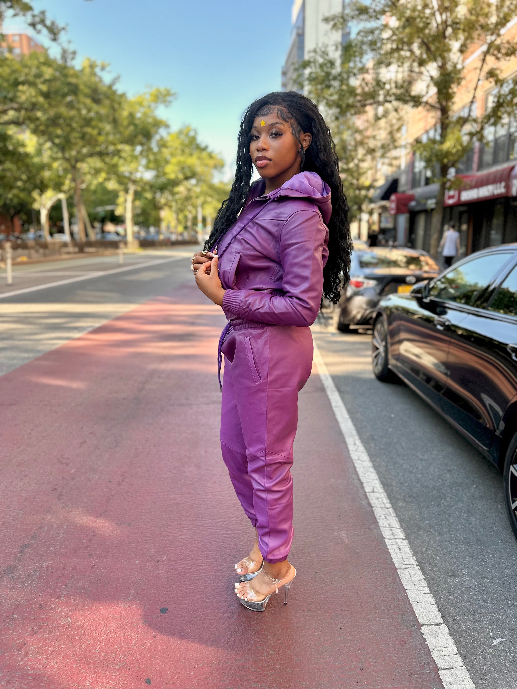 WOMEN- LEATHER SET - PURPLE – DaRucci Leather