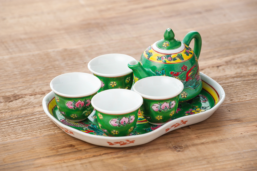 婺州窑瓷器　中華　茶器　陶器　セット 楽天市場】急須セット 湯呑 石榴柄 花柄 茶器セット 汝窯 茶器揃 2客/4