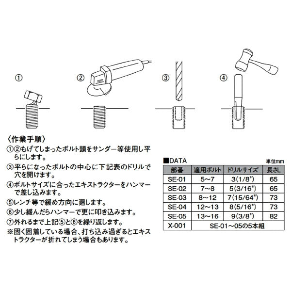 KOTO X-001 エキストラクター 5本セット 江東産業