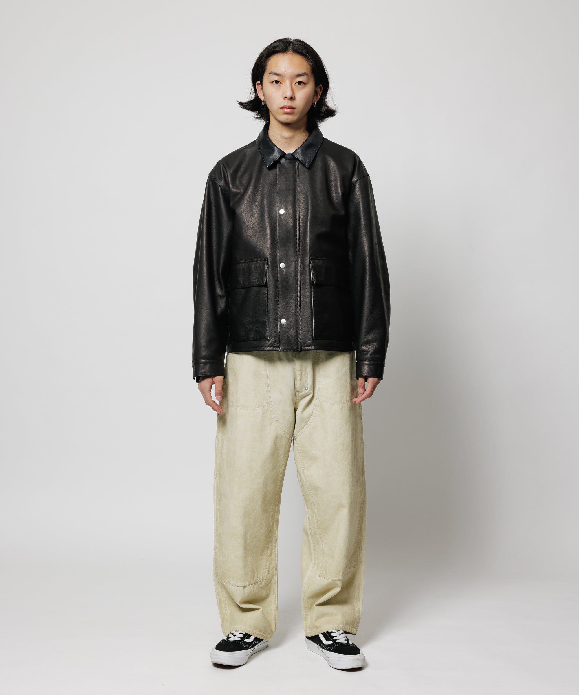 LEATHER SHORT C-A JACKET(xblackmeans) – F-LAGSTUF-F