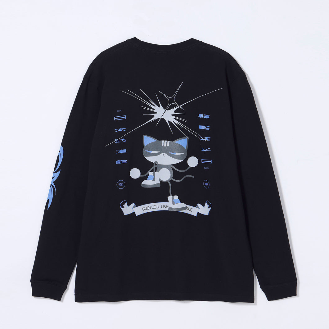 DUSTCELL】「ONE」グラフィックロングスリーブTシャツ dustcat／BLACK